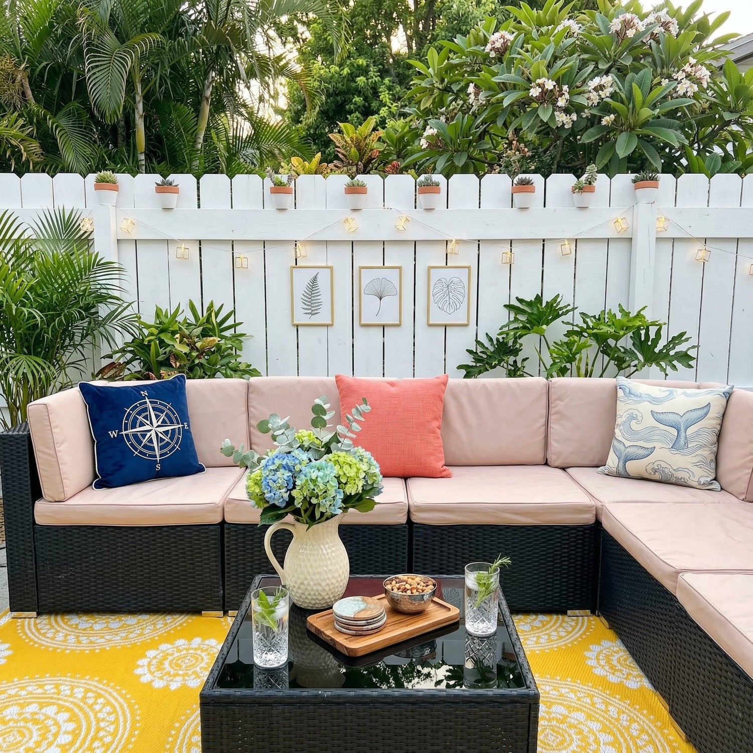 Rattan Outdoor Sectional Couch Set  (7 Pieces) - 5 Colors
