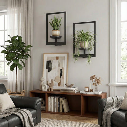 Metal Wall Frame with Shelf (2 pc Set)