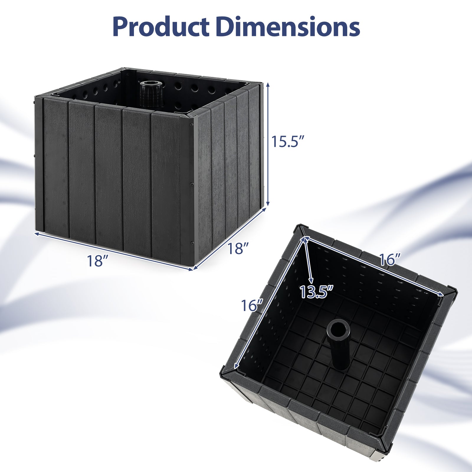 2-in-1 Outdoor Umbrella Base/Planter - Black