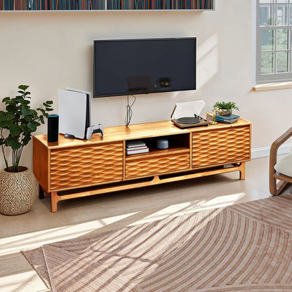 Acacia Elara Solid Wood TV Stand with Storage and Cable Management - 3 Finishes