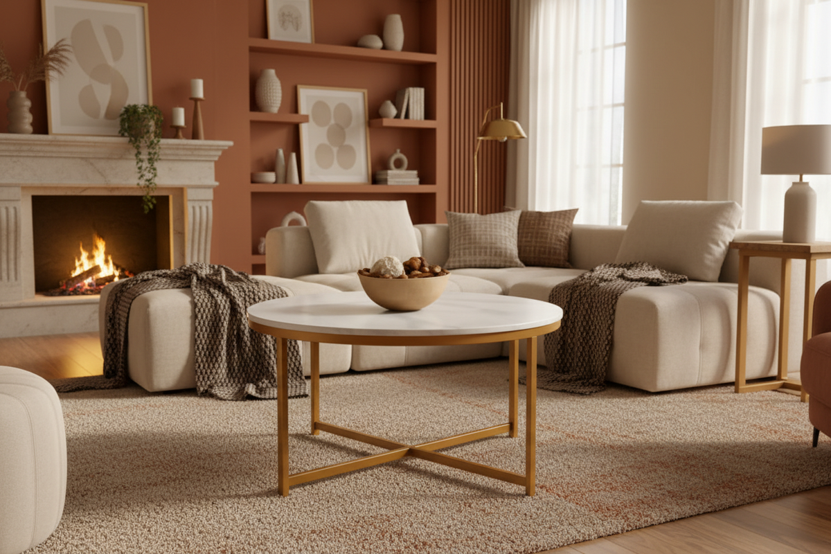 Marble and Gold Coffee Table
