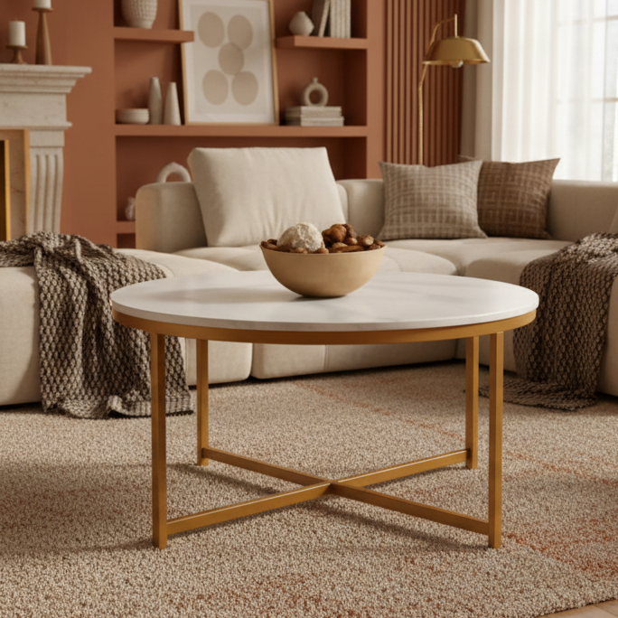 Marble and Gold Coffee Table