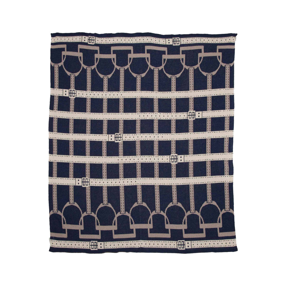 Equestrian Stirrup - Cotton Sustainable Knit Throw Blanket