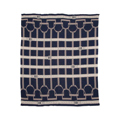 Equestrian Stirrup - Cotton Sustainable Knit Throw Blanket