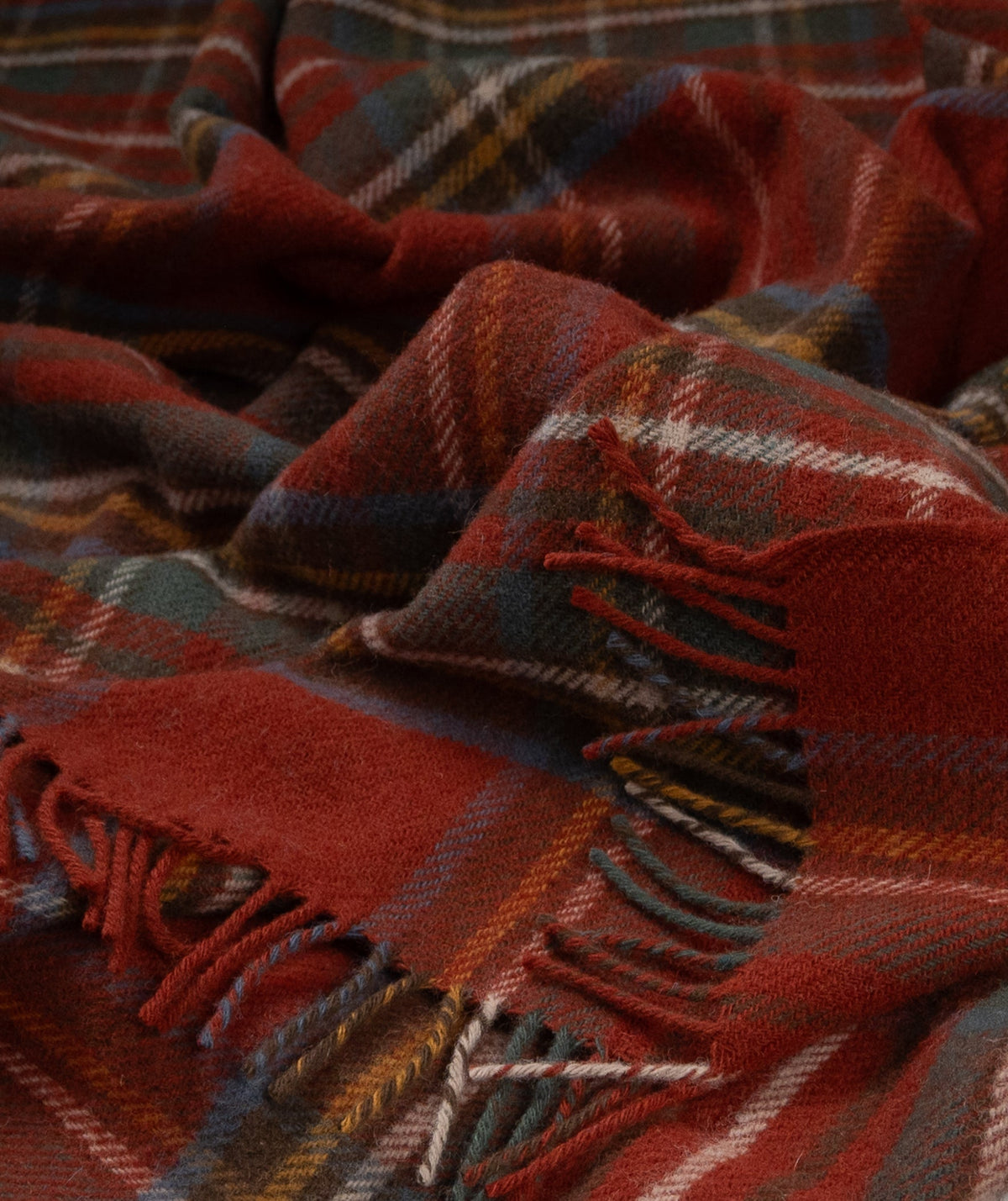 Highland Tweeds Pure New Wool Fluffy Throw - Antique Royal Stewart