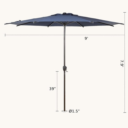 9Ft Outdoor Patio Umbrella - Navy Blue