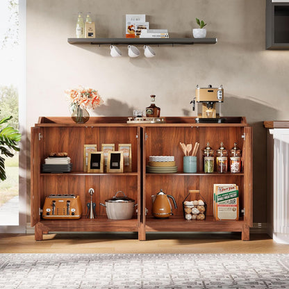57 InchModern  Farmhouse Sideboard Cabinet With Adjustable Shelves