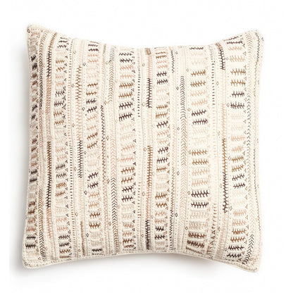 Dahli Brown Fully Hand Embroidered Artisanal Pillow