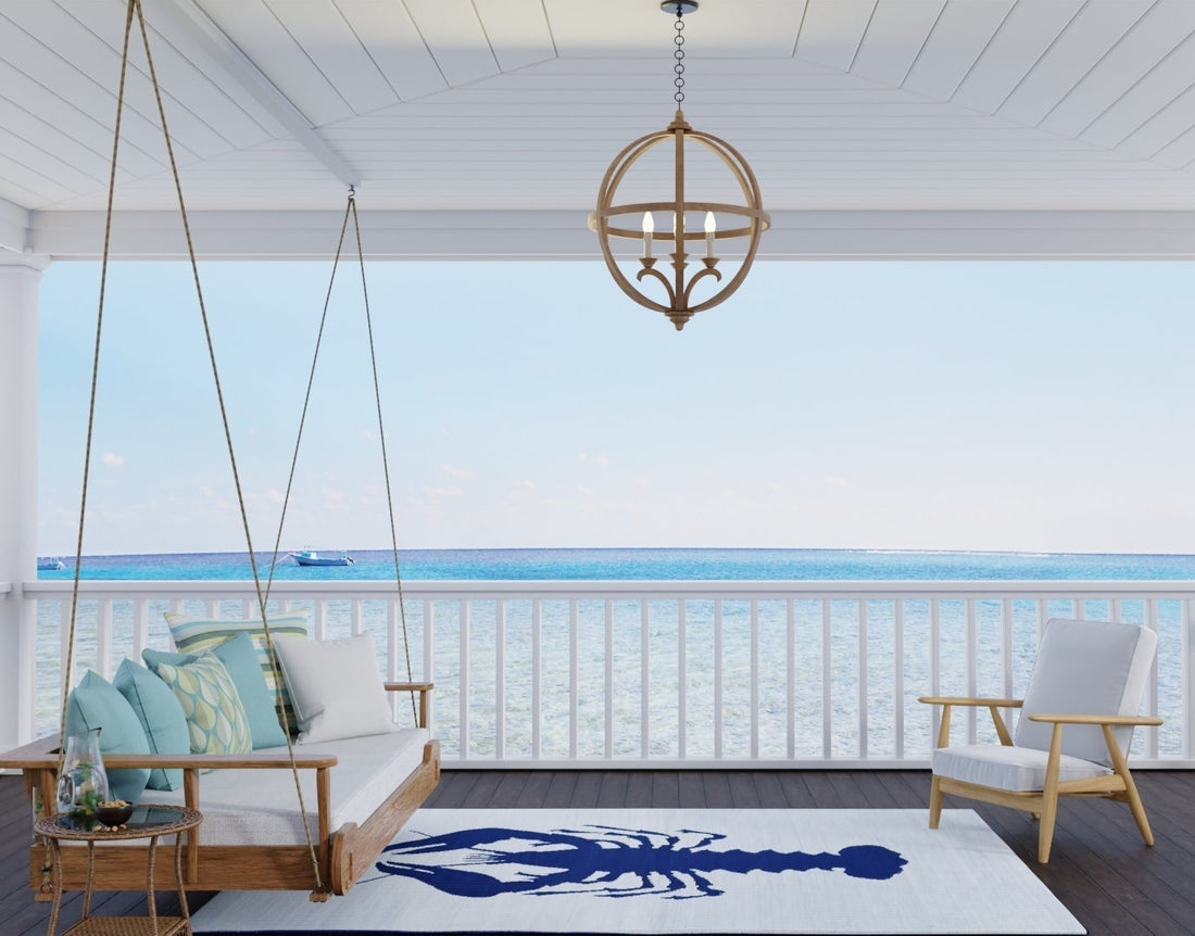 Lobster Blue &amp; White Outdoor Mat