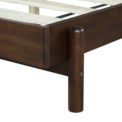 Modern King Bed Frame Set with 2 Nightstands - Gray/Walnut