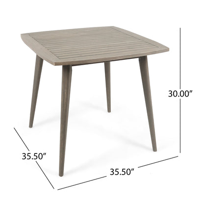 Outdoor Square Acacia Wood Table in Gray Finish