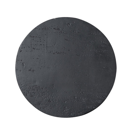 Black Round Side Table with Pedestal Base