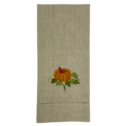 Fall Pumpkins 100% Linen Tea Towel