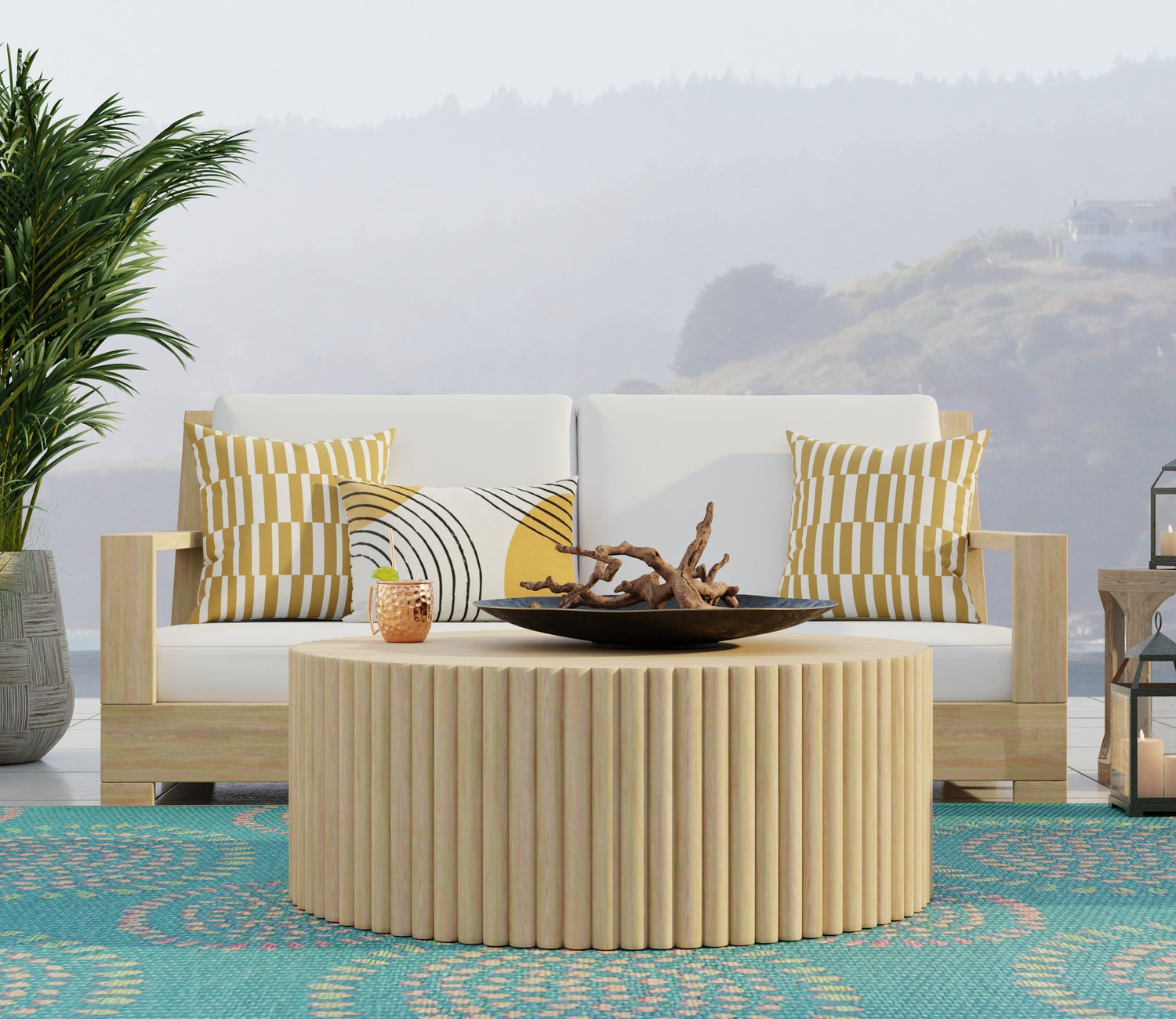 Molly Teal Outdoor Mat