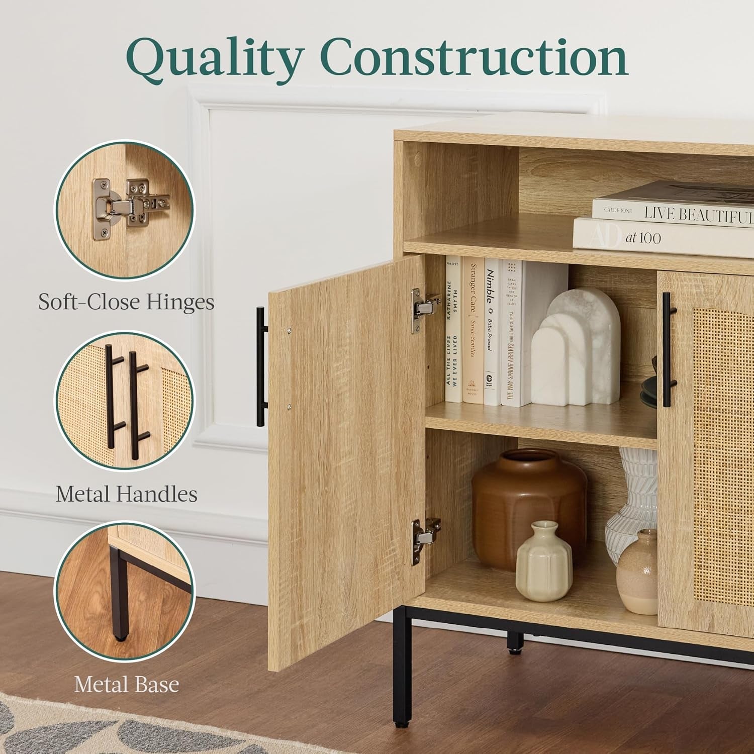 Rattan Sideboard Buffet Cabinet