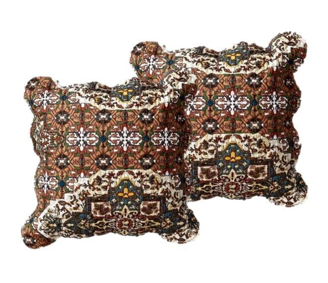 Set of 2 Scalloped Throw Pillow Covers - 18" x 18"