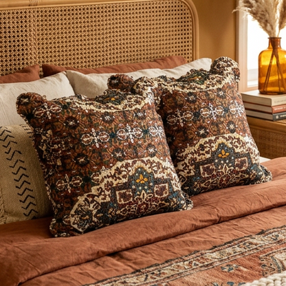 Set of 2 Scalloped Throw Pillow Covers - 18" x 18"