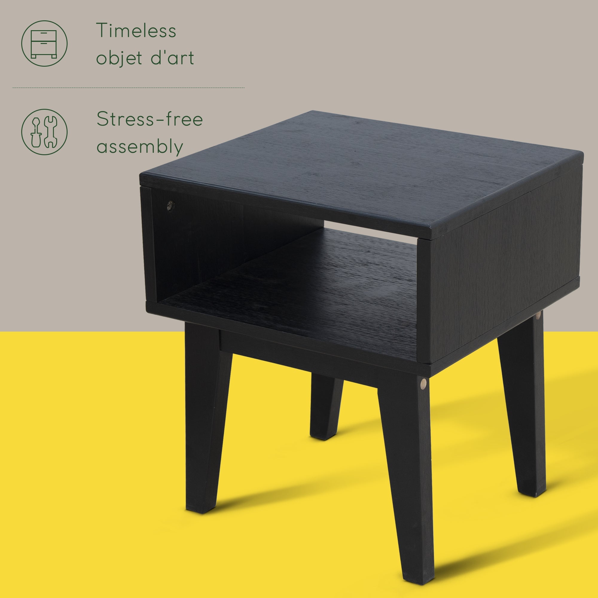 Serena Solid Acacia Wood Nightstand - 6 Colors