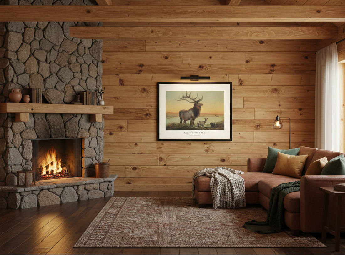 "The Wapiti Deer" Scene in Copper and Black Frame - 24 x 18 inch