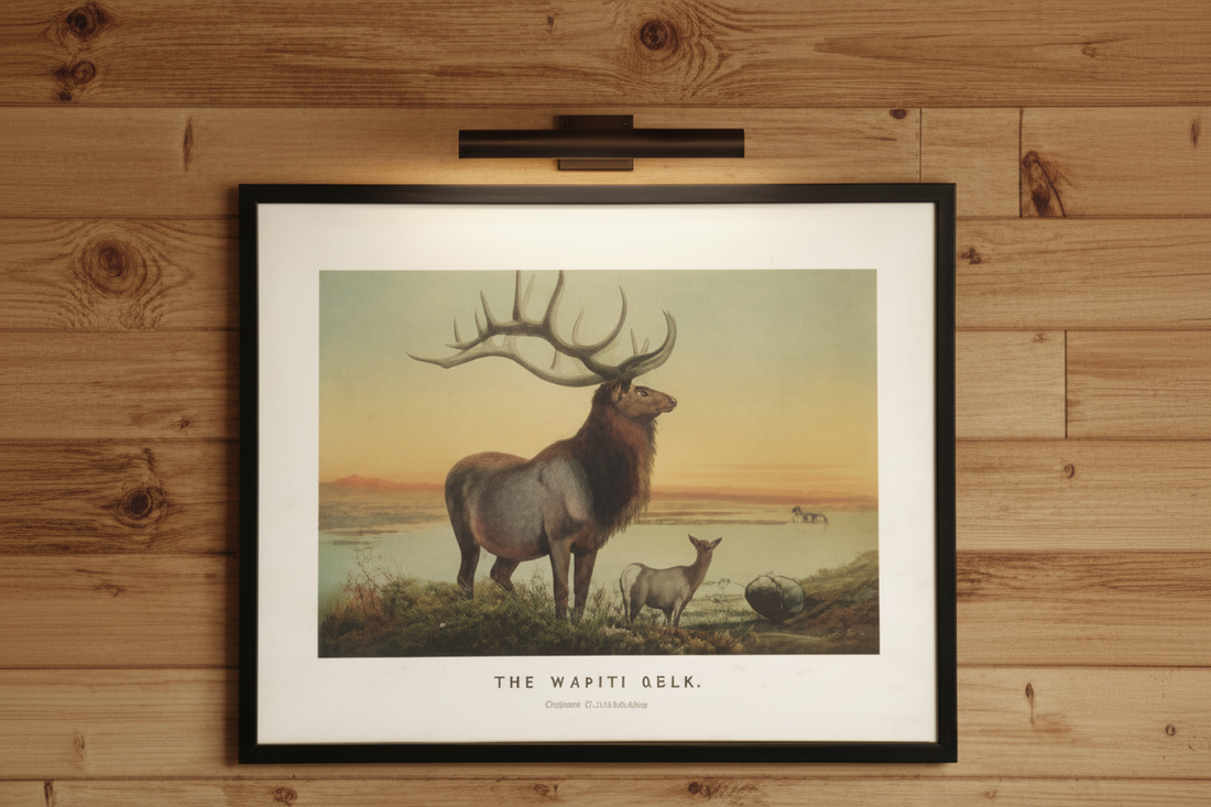 "The Wapiti Deer" Scene in Copper and Black Frame - 24 x 18 inch