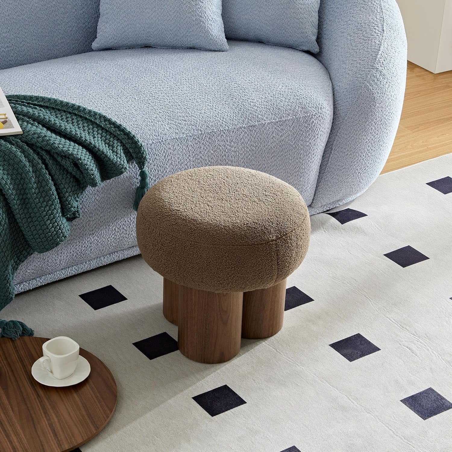 Brown Mushroom Stool Ottoman Footrest