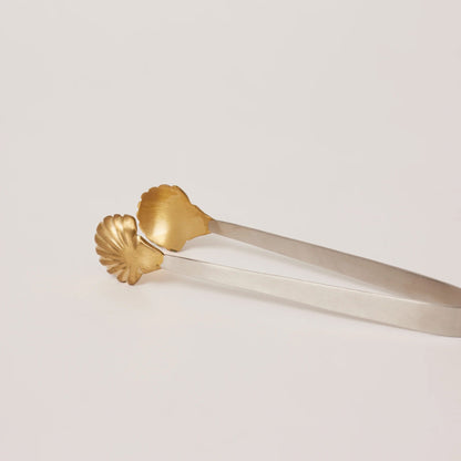Brass &amp; Stainless Steel Seashell Tongs