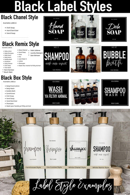 32oz Plastic White Dispensers with Customized Labels
