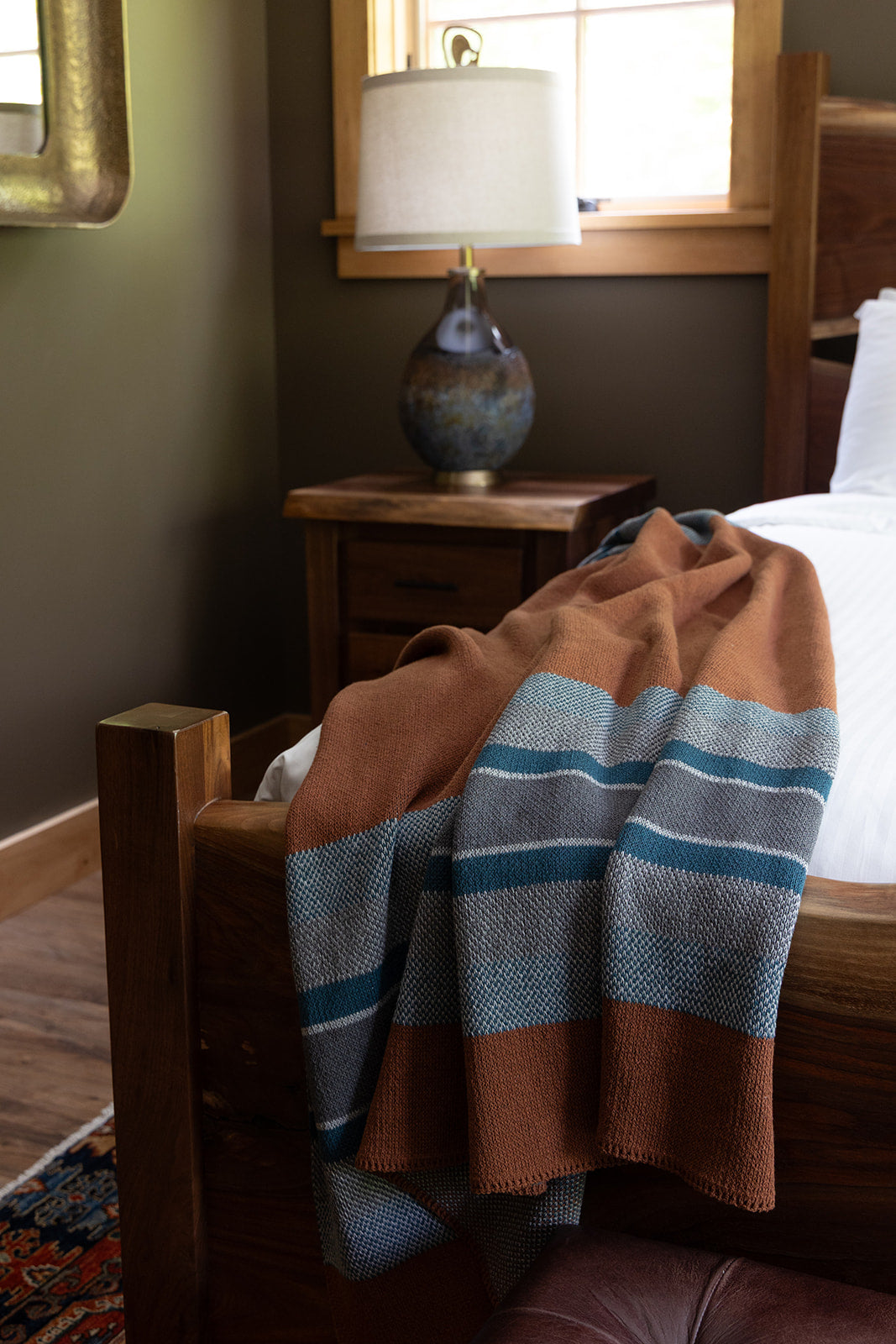 Lodge Stripe - Cotton Sustainable Knit Throw Blanket