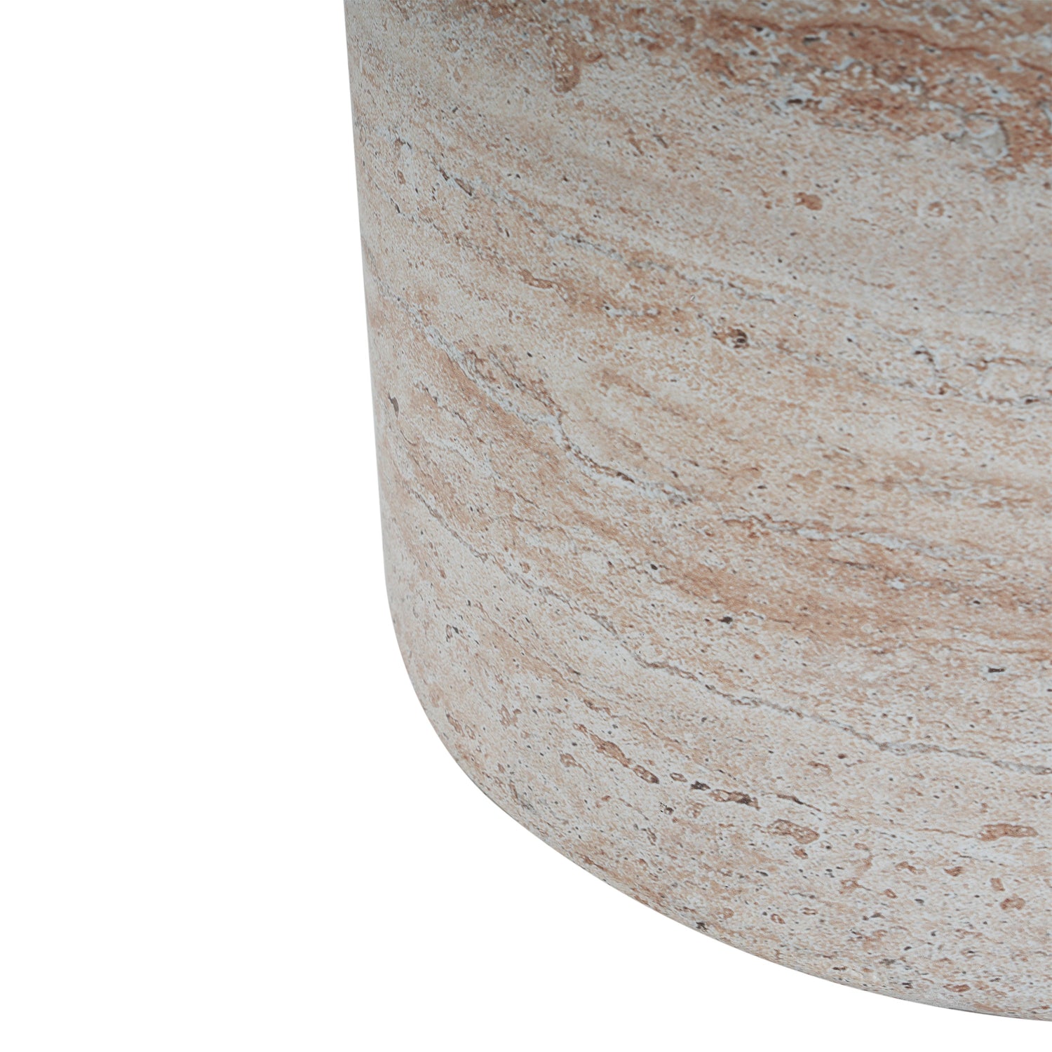 Indoor/Outdoor Concrete Side Table with Travertine Finish