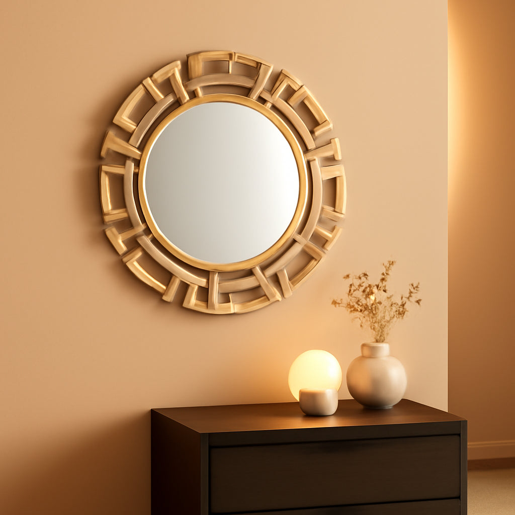 Gold Tribal Pattern Wall Mirror