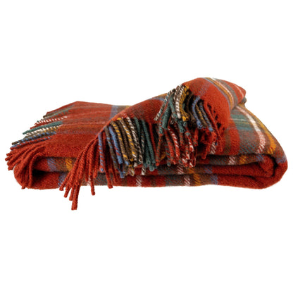 Highland Tweeds Pure New Wool Fluffy Throw - Antique Royal Stewart