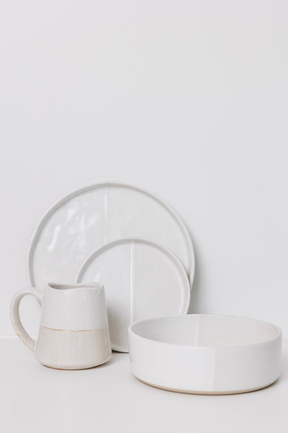 Sonnet Stoneware Coffee Mug - Matte White/ Glossy White - Set of 4