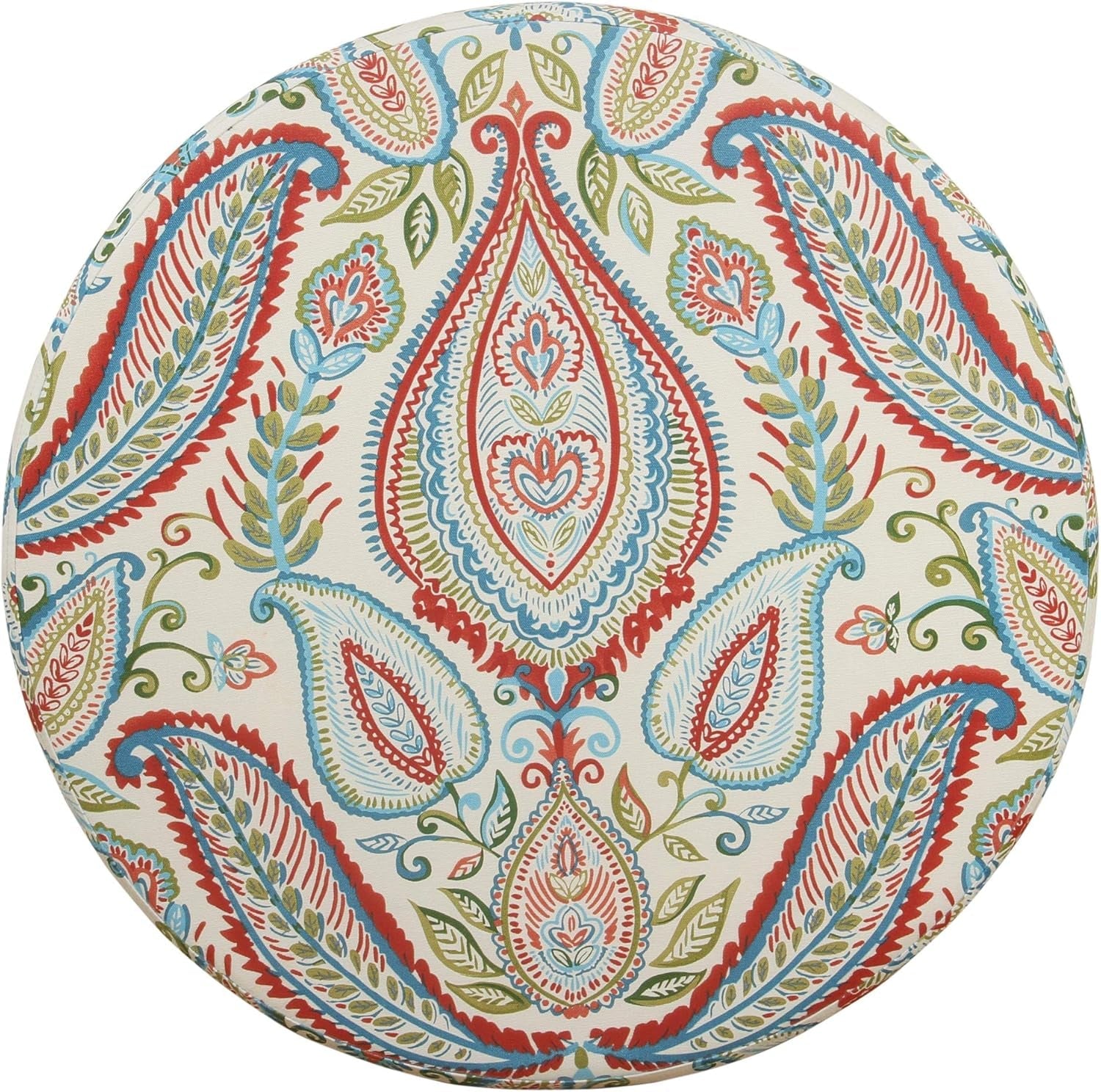 Large Upholstered Round Storage Ottoman Living Room