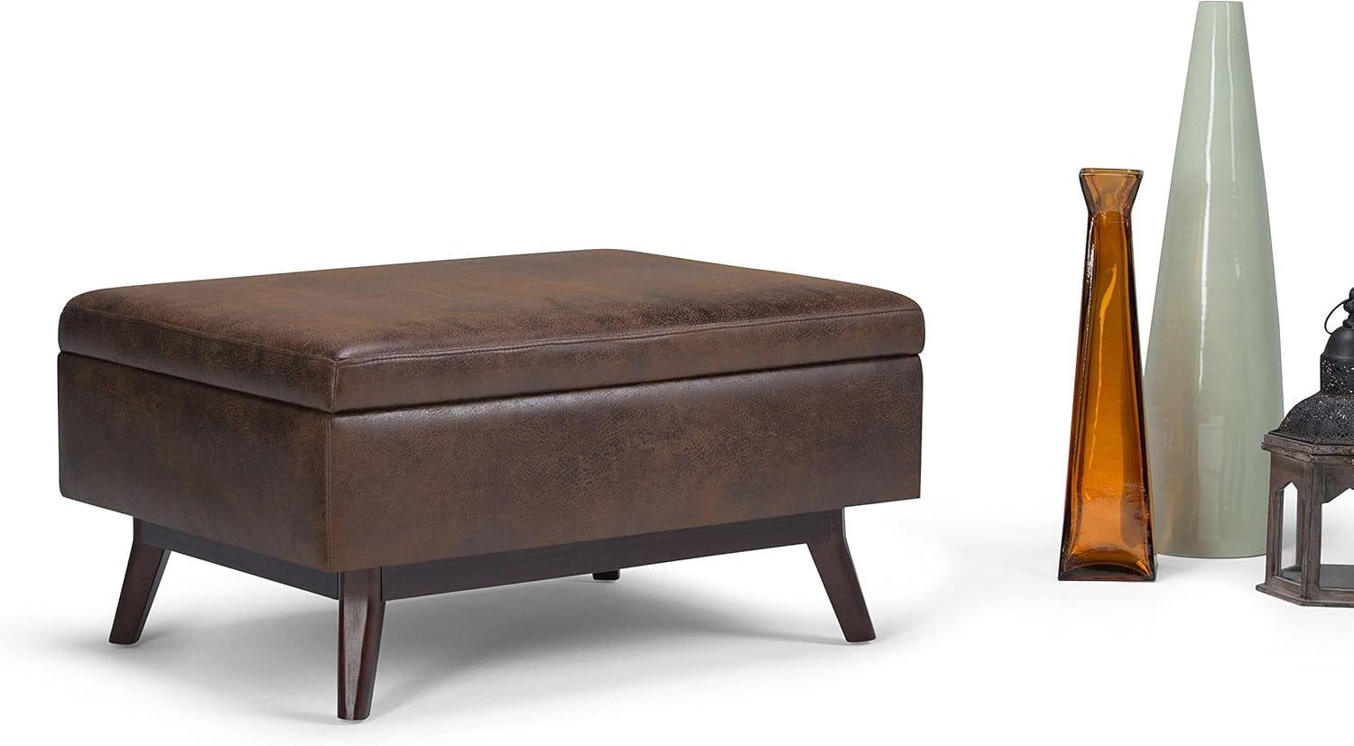 Owen Distressed Chestnut Brown Coffee Table Ottoman