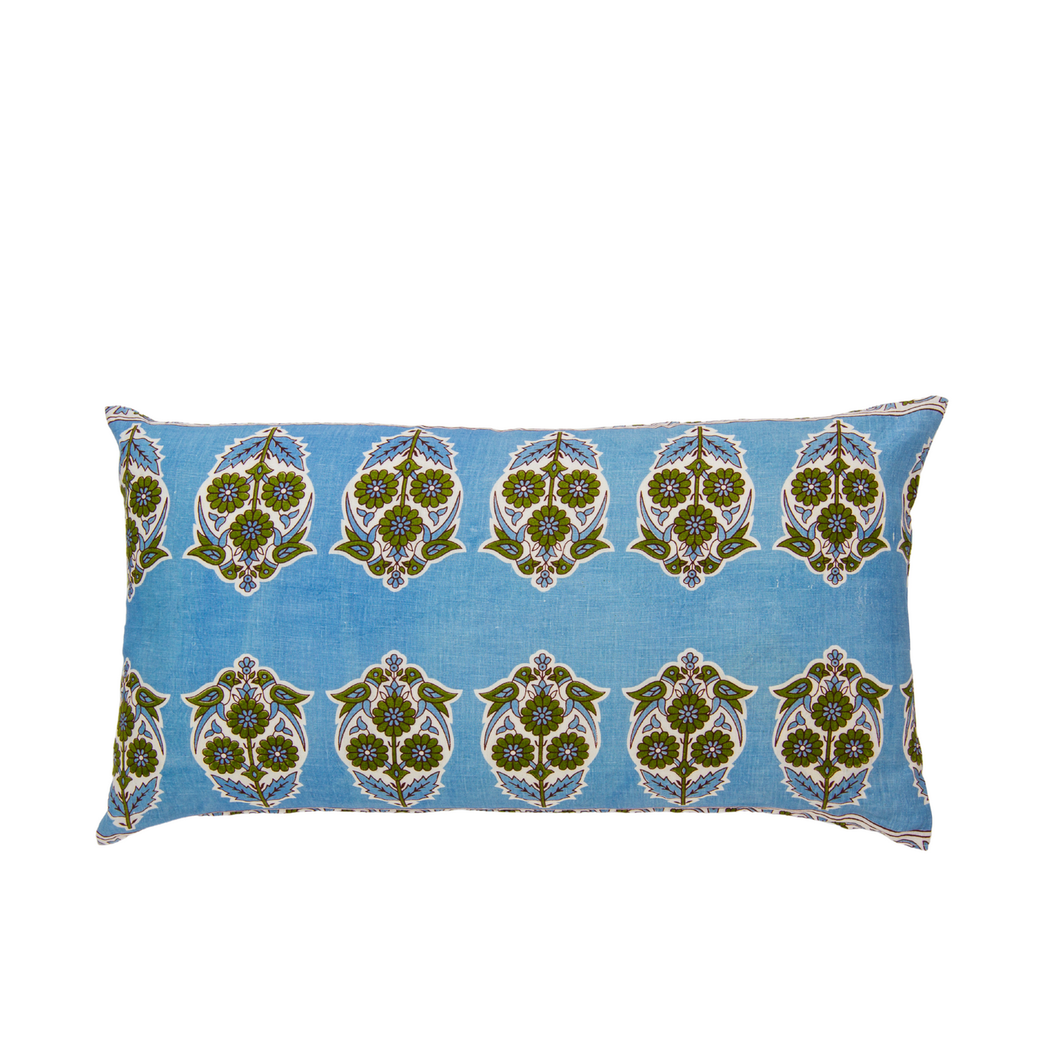 Parakeets Blue/Green Lumbar Pillow Cover