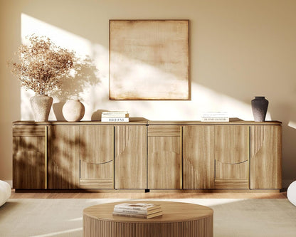 62 Inch Handcrafted Oak Sideboard Cabinet