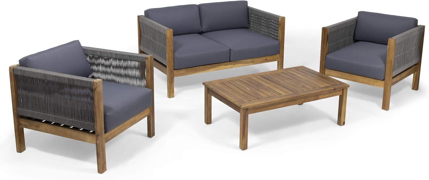 LAUREL Outdoor 4 Piece Chat Set in Gray