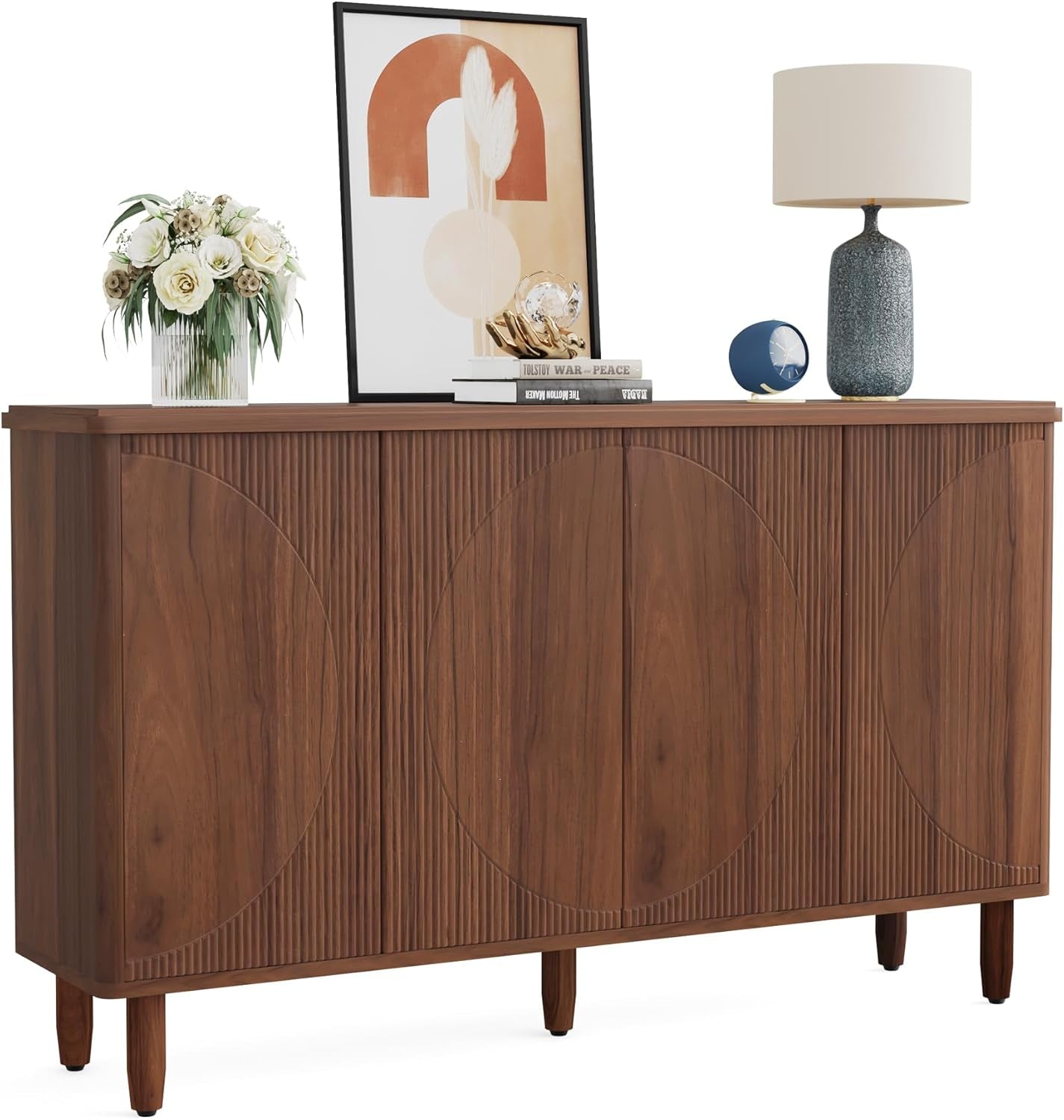 Buffet Cabinet Sideboard With Storage in Wood Finish