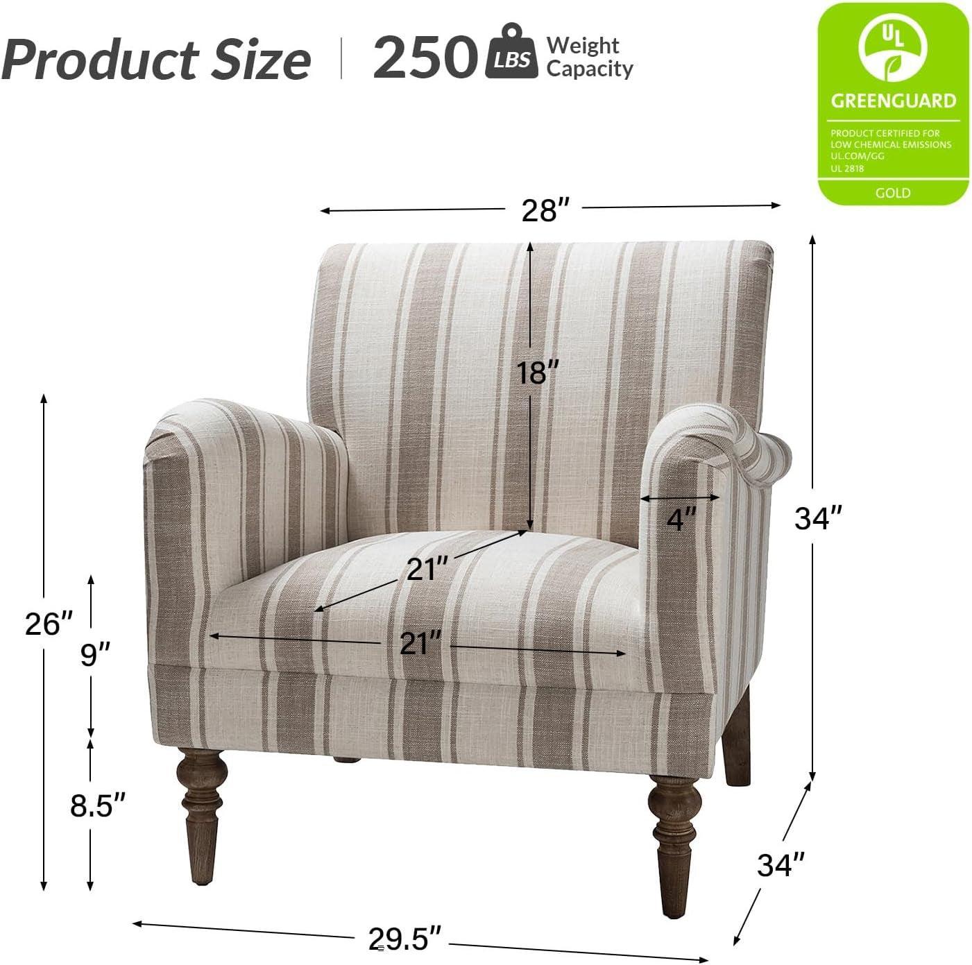 Tan Stripe Accent Chair