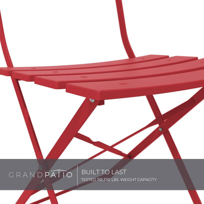 3-Piece Folding Outdoor Bistro Set in Red