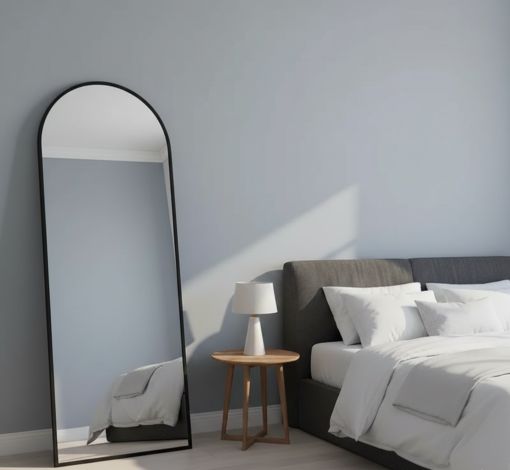 Full Length Free Standing Arched Mirror - Black or Gold