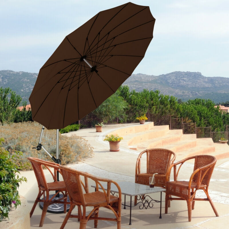 10 Ft Patio Offset Umbrella - Brown
