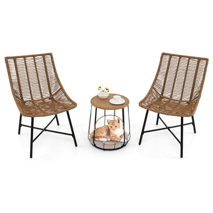 3 Piece Outdoor Furniture Set with Pet House