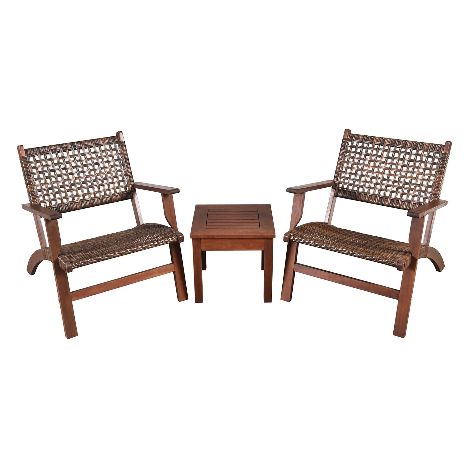 3 Pc Outdoor Rattan Patio Set