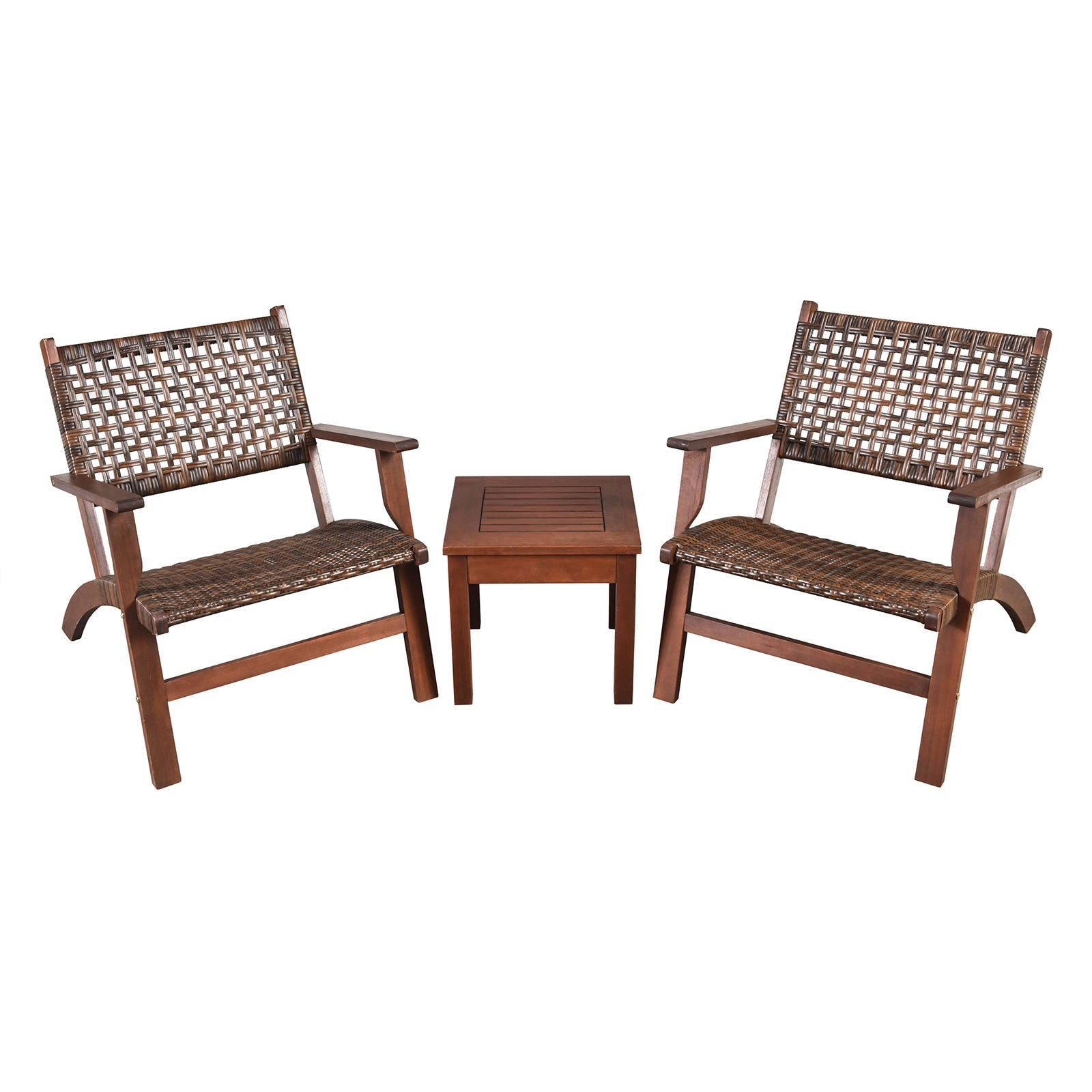3 Pc Outdoor Rattan Patio Set