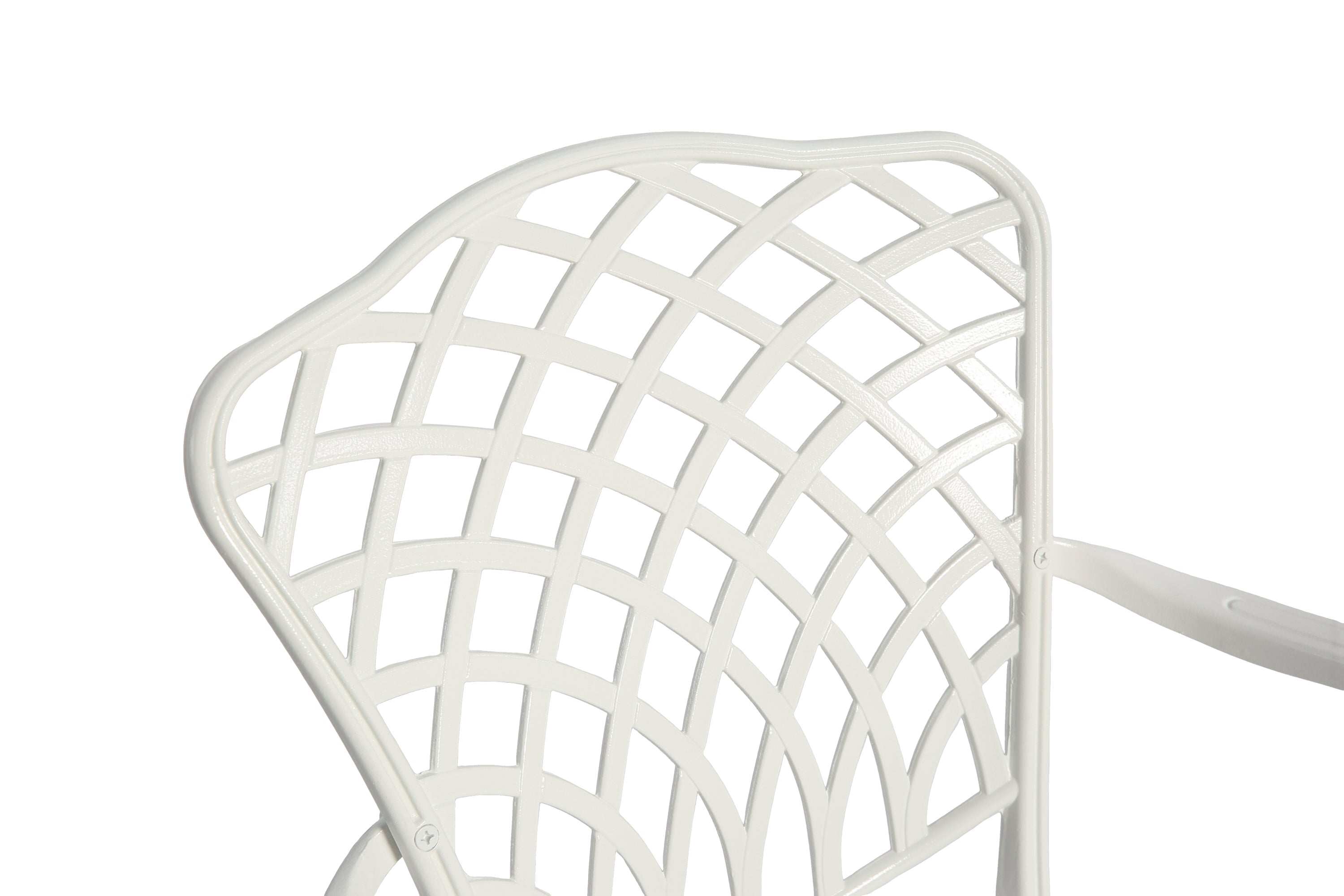 3 Piece All Weather Metal Bistro Table Set in White