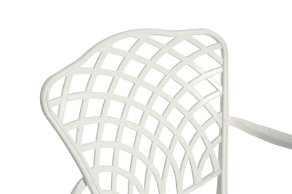 3 Piece All Weather Metal Bistro Table Set in White