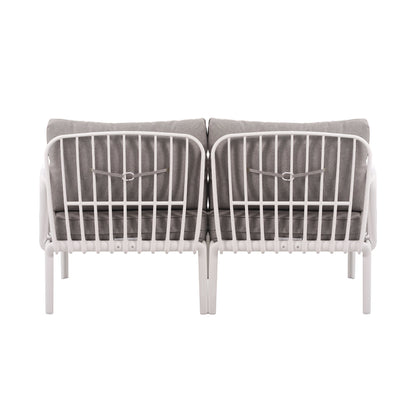 3 Piece Patio Conversation Set - White &amp; Gray