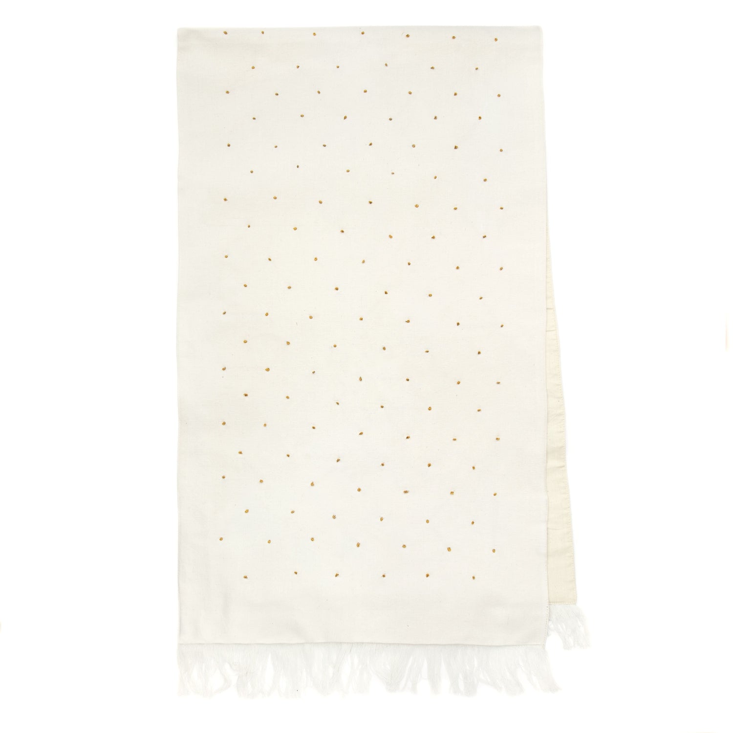 Others Embroidered Table Runner Yellow Dots