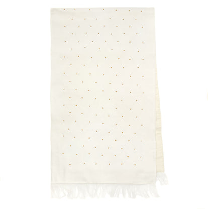 Others Embroidered Table Runner Yellow Dots